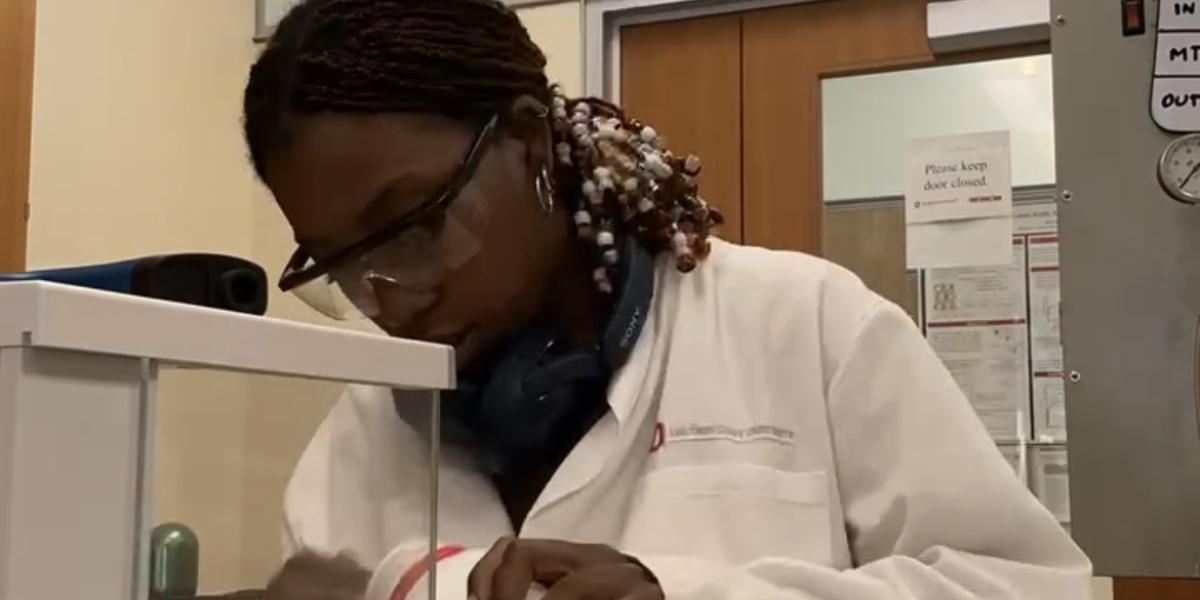 Mackenzie Hoffman in the lab