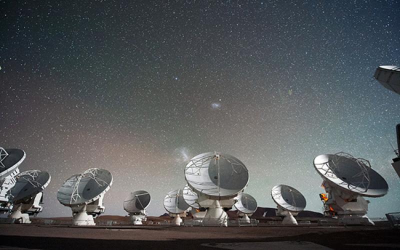 The Atacama Large Millimeter/submillimeter Array, a network of 66 radio telescopes in Chile. The Atacama Large Millimeter/submillimeter Array, a network of 66 radio telescopes in Chile.