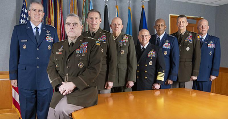 Members of the Joint Chiefs of Staff are photographed in the Joint Chiefs of Staff conference room in the Pentagon, Dec. 11, 2020. Members of the Joint Chiefs of Staff are photographed in the Joint Chiefs of Staff conference room in the Pentagon, Dec. 11, 2020.