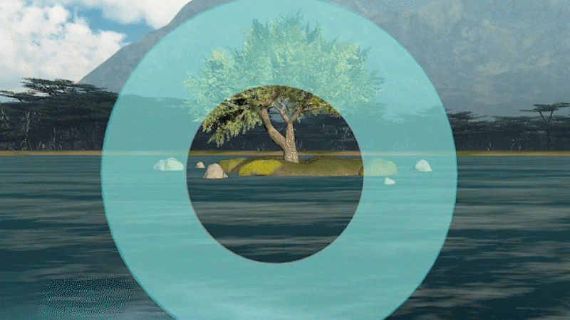 When a user experiences The Hiatus System, two circles that indicate breathing will appear in front of them. When a user experiences The Hiatus System, two circles that indicate breathing will appear in front of them.