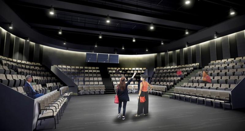 The Department of Theatre's new building will include a thrust stage, in addition to black box and proscenium stages. The Department of Theatre's new building will include a thrust stage, in addition to black box and proscenium stages.