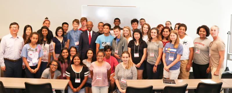 Drake with Students Drake with Students