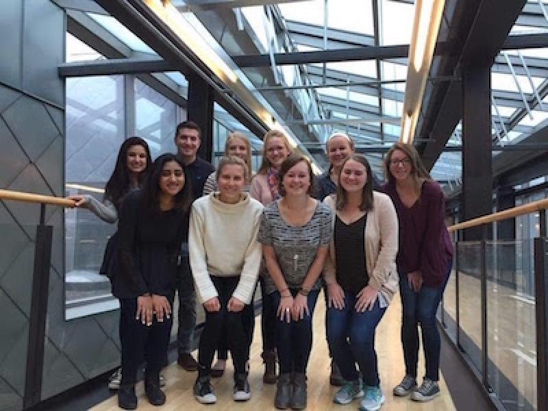 Vaidya (front left) poses with other Ohio State students at NTNU