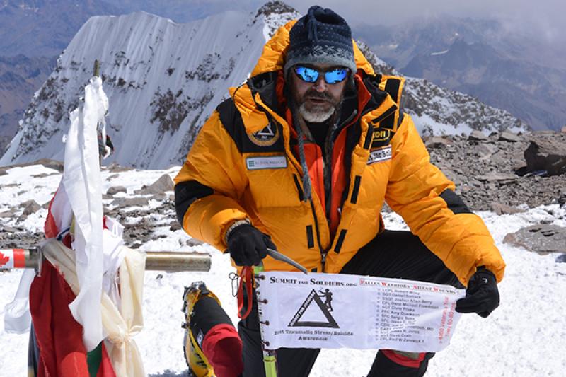 Mike Fairman atop Aconcagua, South America's tallest mountain. Mike Fairman atop Aconcagua, South America's tallest mountain.