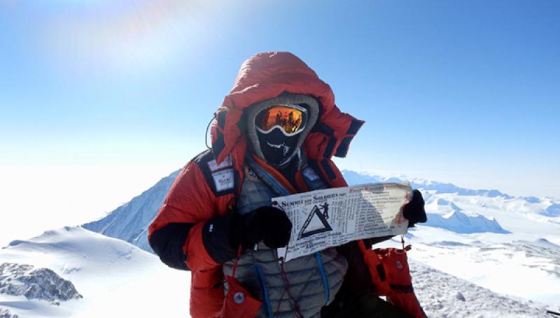Mike Fairman atop Mount Vinson, the highest peak in Antarctica Mike Fairman atop Mount Vinson, the highest peak in Antarctica