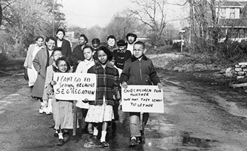 Mothers and sons marching