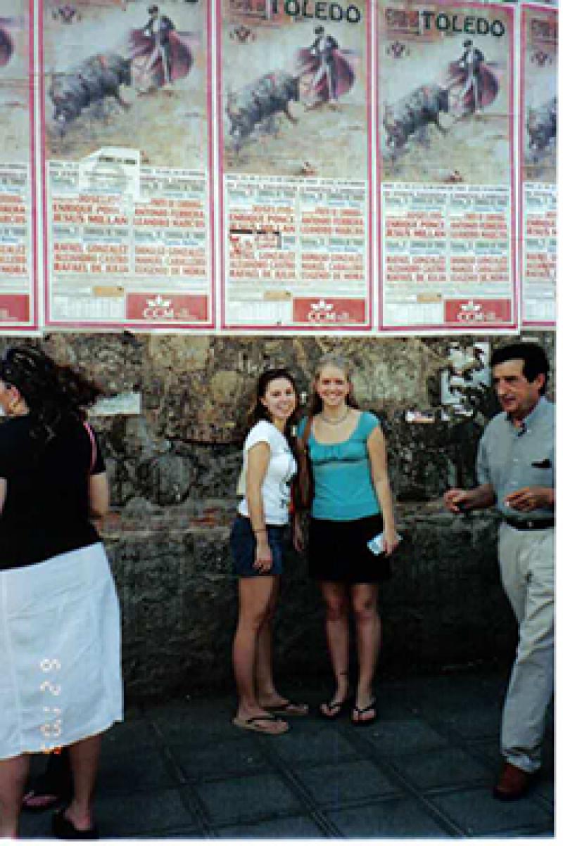 Kristen Bernardi Rader and a friend in Barcelona