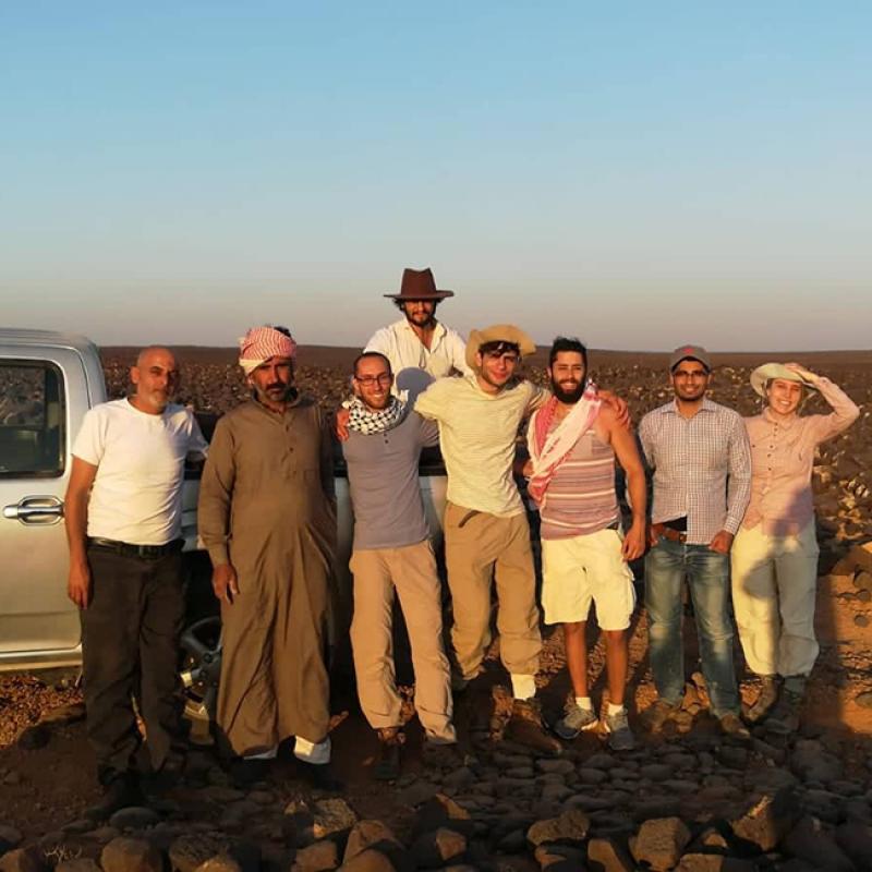 Ahmad Al-Jallad, back, and his team during an expedition to the Harrah region. Ahmad Al-Jallad, back, and his team during an expedition to the Harrah region.