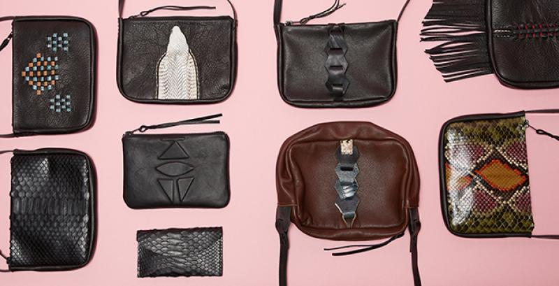 A selection of handmade leather goods designed and created by Jessica Alcalde.