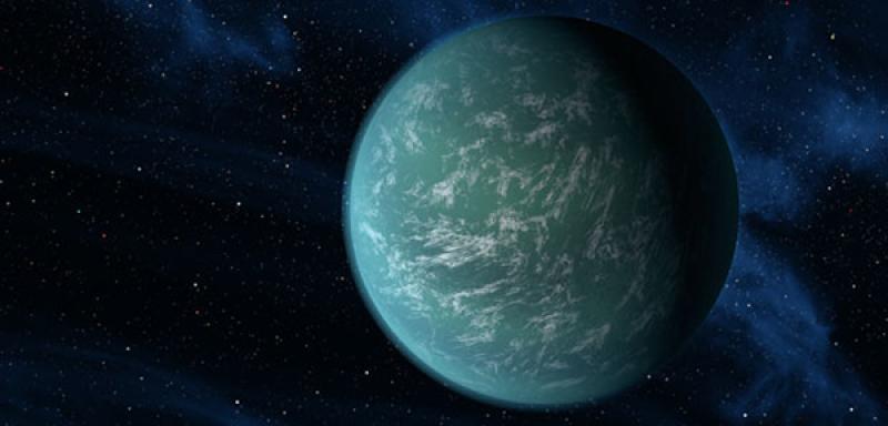 Artist's rendering of Kepler-22b, an exoplanet characterized as a super-Earth. Artist's rendering of Kepler-22b, an exoplanet characterized as a super-Earth.