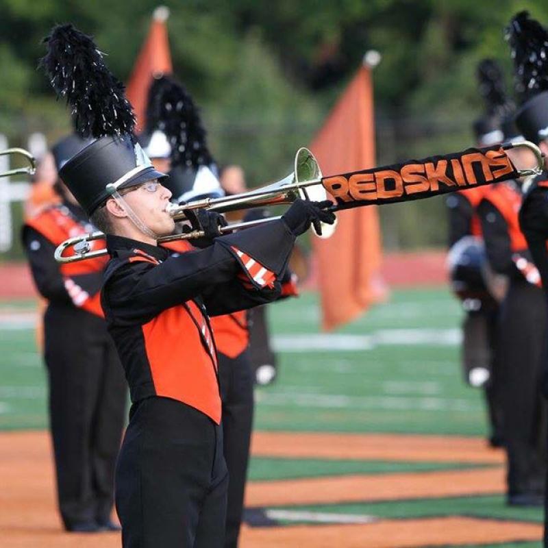 Christopher Lewis in high school marching band