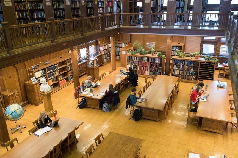 Students studying in Orton Library