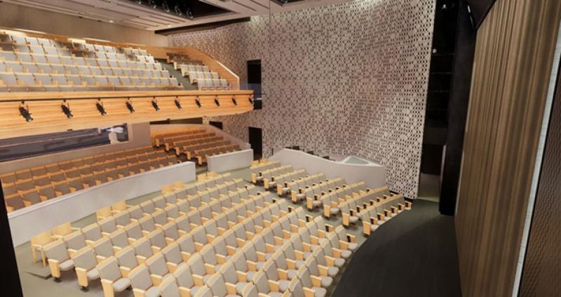 The Department of Theatre's new building will include a proscenium stage. The Department of Theatre's new building will include a proscenium stage.