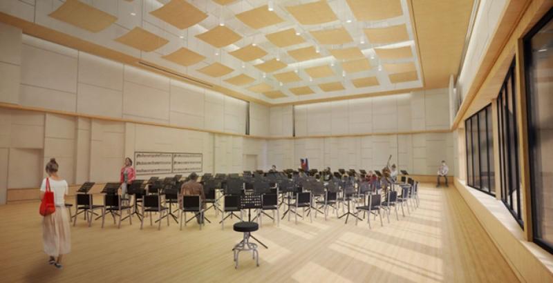 Weigel Hall renovations will include new rehearsal spaces and recital halls. Weigel Hall renovations will include new rehearsal spaces and recital halls.
