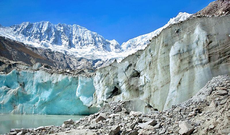 The Llaca glacier, which is nestled in the Andes' Cordillera Blanca mountain range in Peru. The Llaca glacier, which is nestled in the Andes' Cordillera Blanca mountain range in Peru.