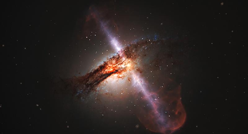 Supermassive black hole An artist's impression of how high-speed jets from a supermassive black hole would look