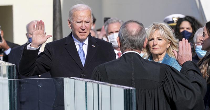 Joe Biden takes the oath of office as the 46th President of the United States. Joe Biden takes the oath of office as the 46th President of the United States.