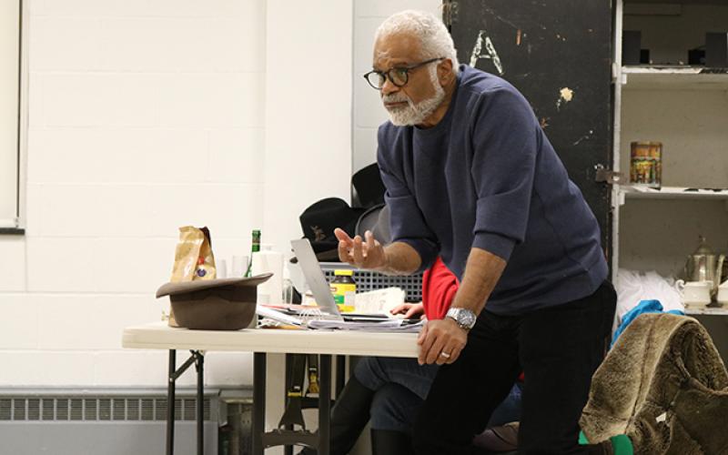 Ted Lange gives instructions to his cast during rehearsal. Ted Lange gives instructions to his cast during rehearsal.