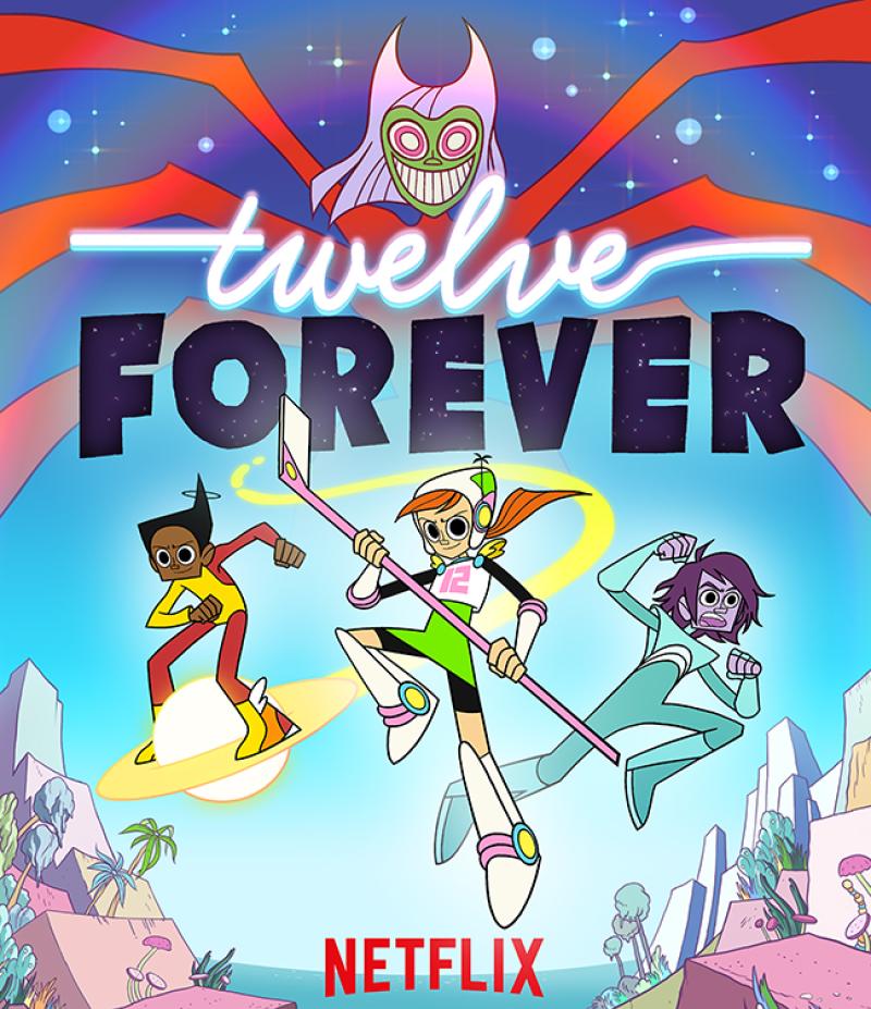 The promotional poster for the upcoming animated Netflix series, "Twelve Forever." The promotional poster for the upcoming animated Netflix series, "Twelve Forever."