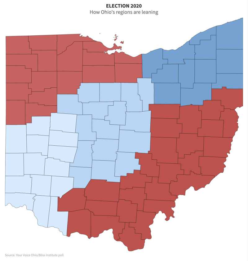 Ohio Democrat or Republican map Ohio Democrat or Republican map