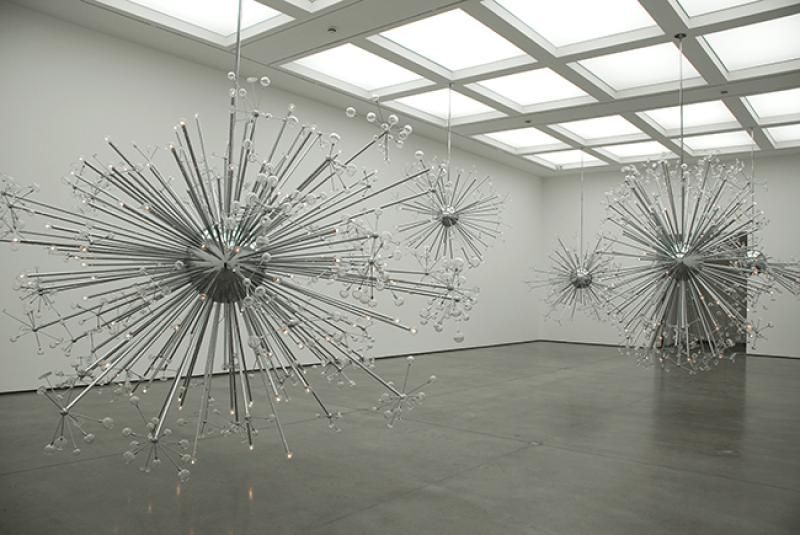 "Island Universe" created by Josiah McElheny hangs at the White Cube gallery in London. "Island Universe" created by Josiah McElheny hangs at the White Cube gallery in London.