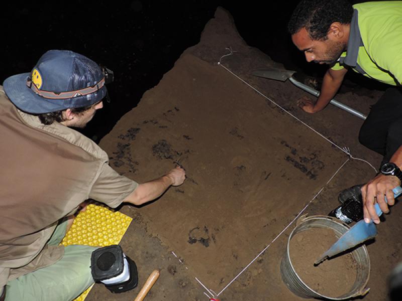 PhD student Kyle Riordan (left) works at Naihehe Cave in Fiji PhD student Kyle Riordan (left) works at Naihehe Cave in Fiji