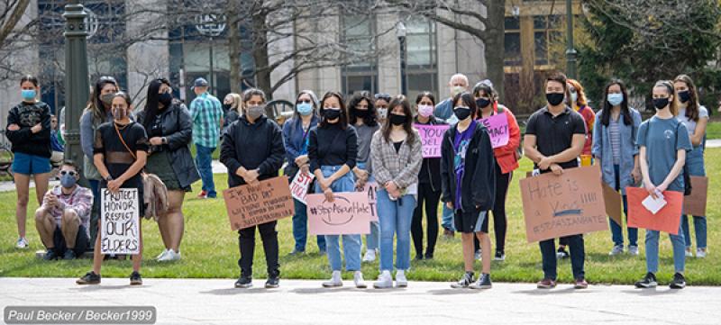 Activists at a rally against Asian hate at the Ohio Statehouse on March 27. Photo courtesy Paul Becker/Becker1999 Activists at a rally against Asian hate at the Ohio Statehouse on March 27. Photo courtesy Paul Becker/Becker1999