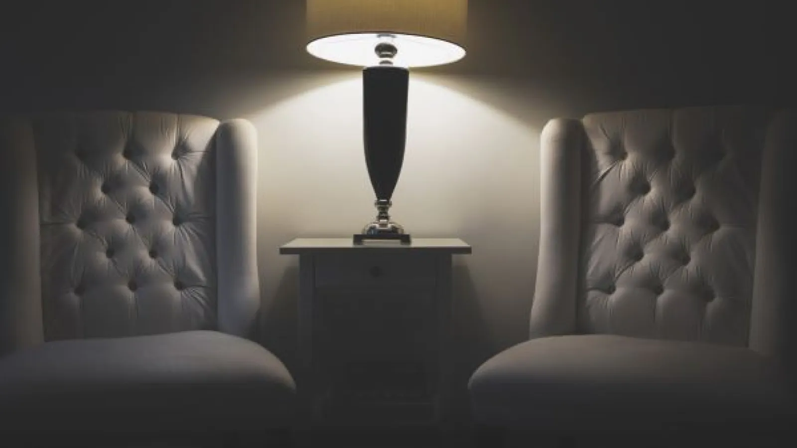 chairs under a lamp