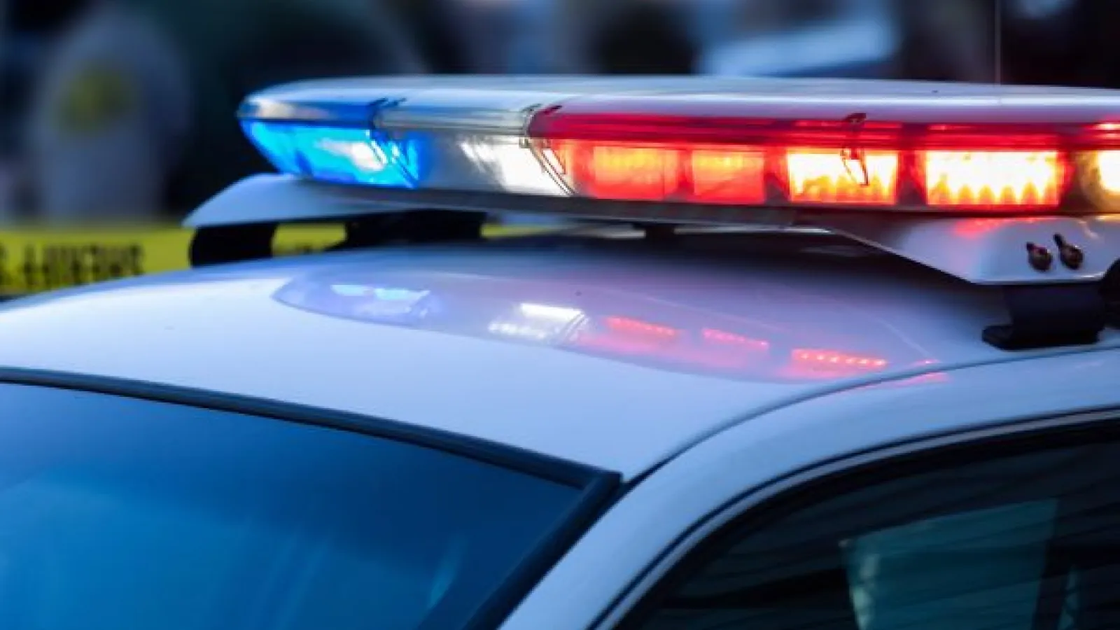 closeup of a police car and lights
