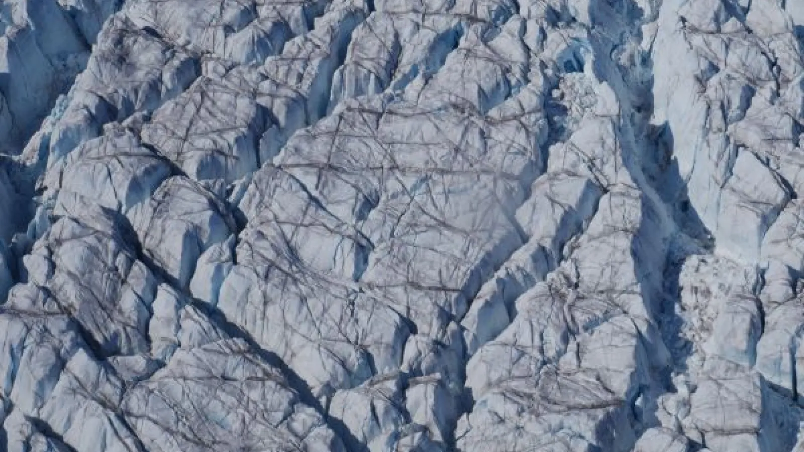 glacier crevasses from above