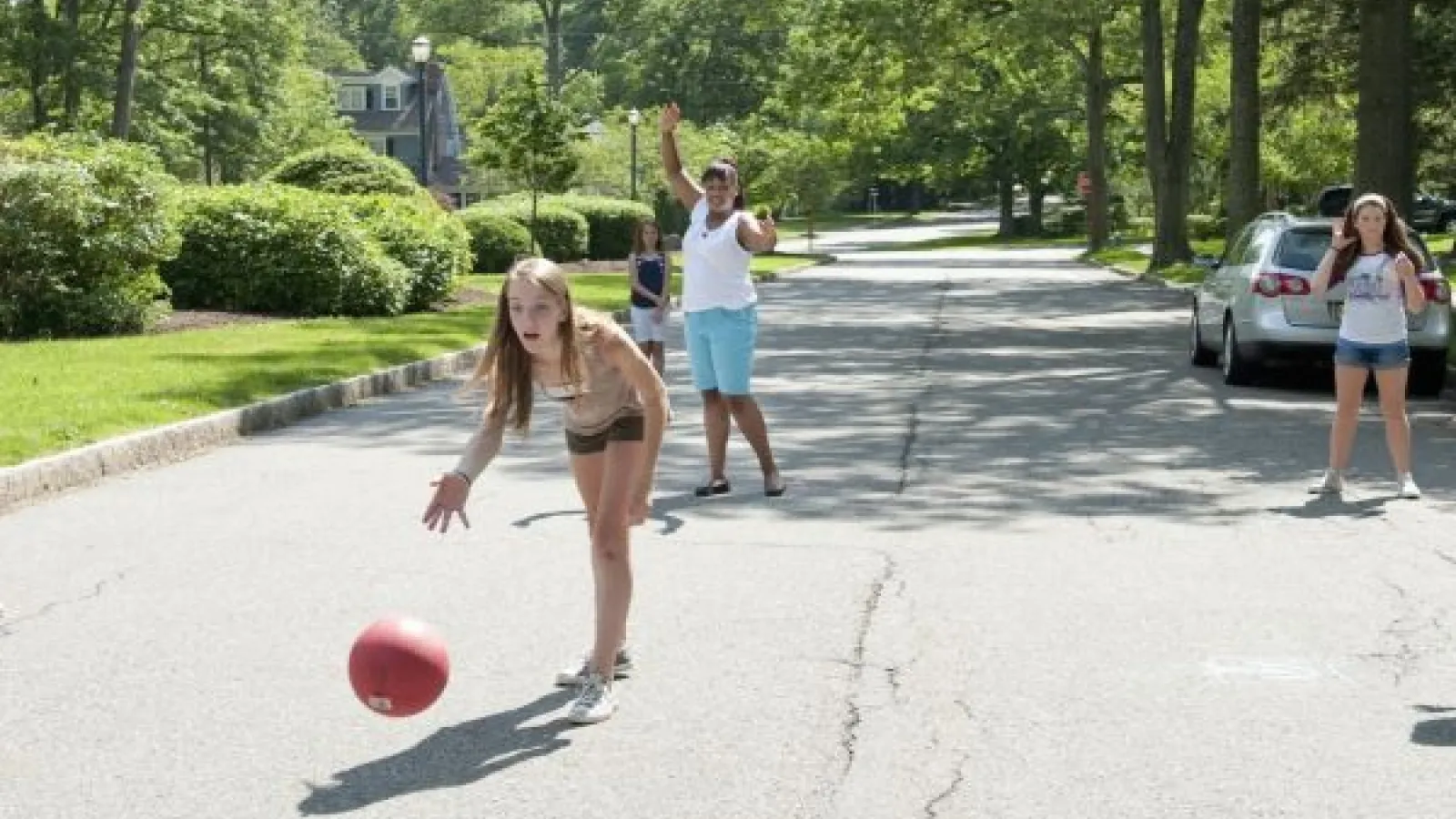 kids playing in a residential street