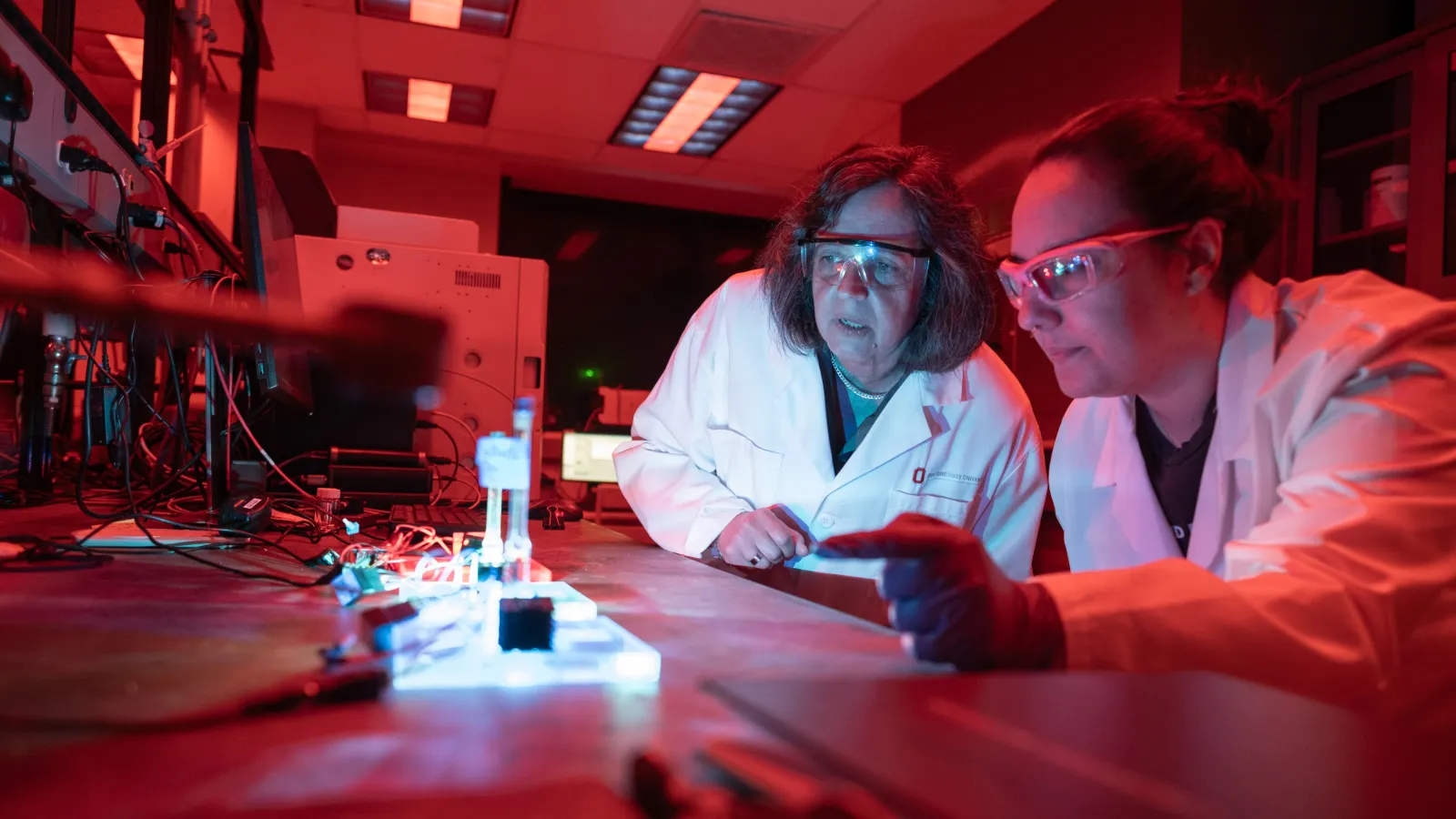 Claudia Turro in the lab