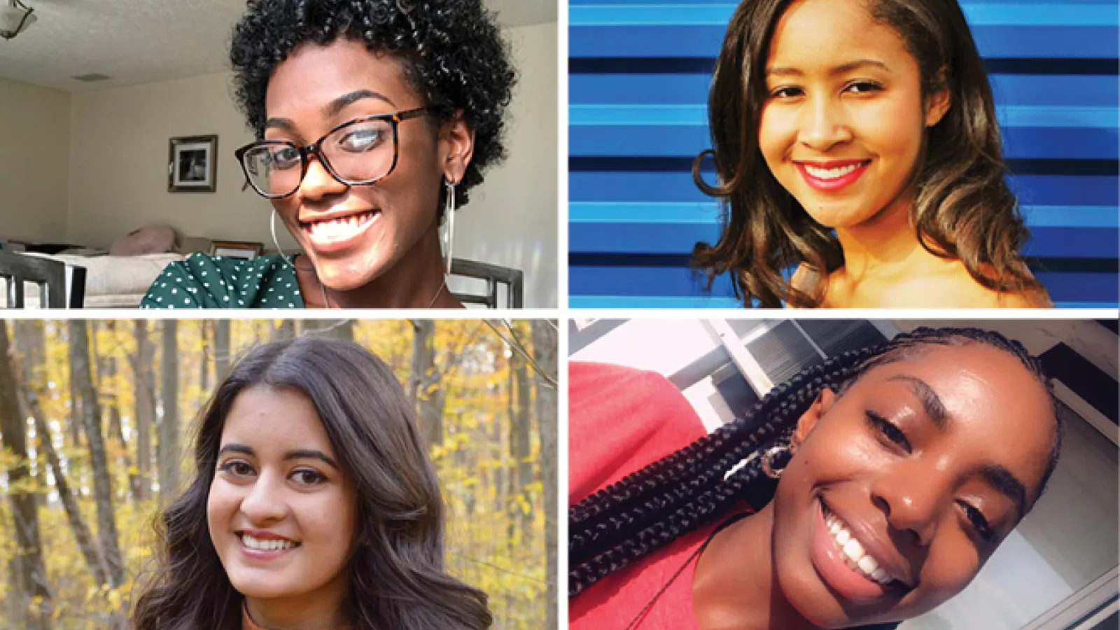 Clockwise from top left: Oajah Alcorn, Kiara Devese, Maria Khan and Ramona Stephenson