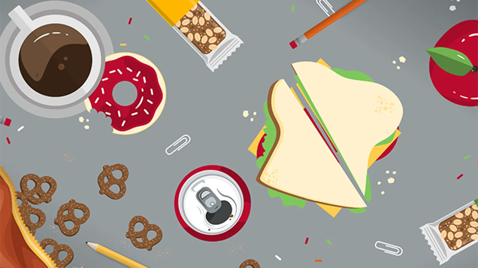 Illustration with food and coffee