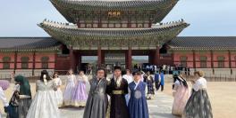 Students posing in Korea