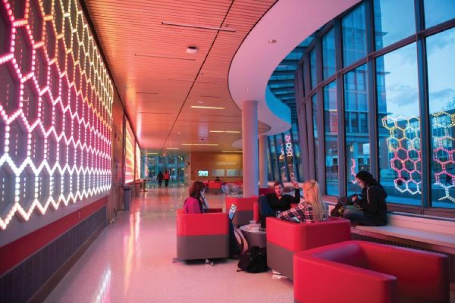 light art in the CBEC lounge area