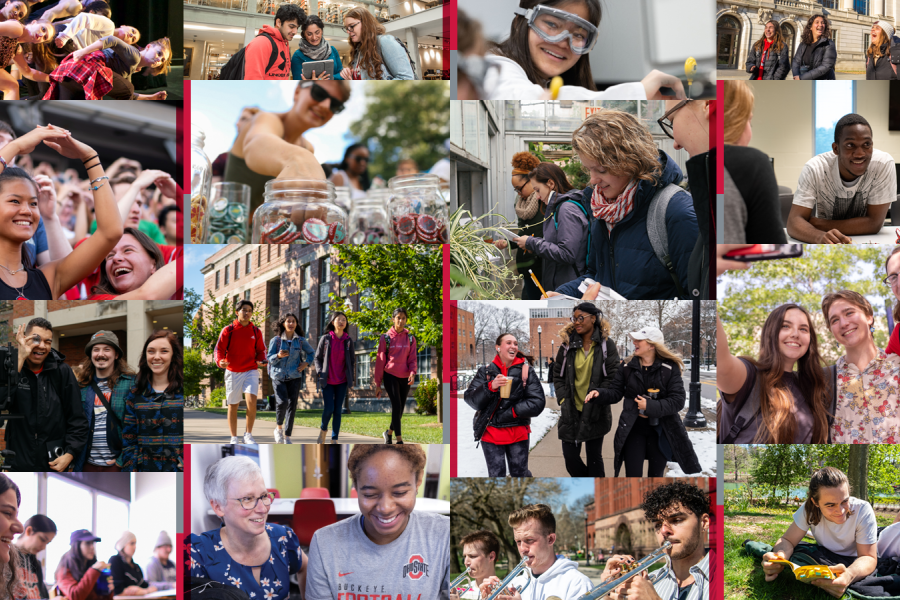 Student collage on campus