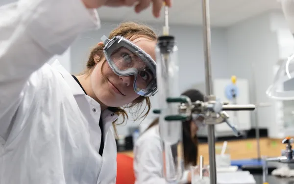 Student in the chemistry lab