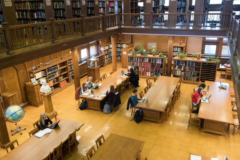 Students studying in Orton Library