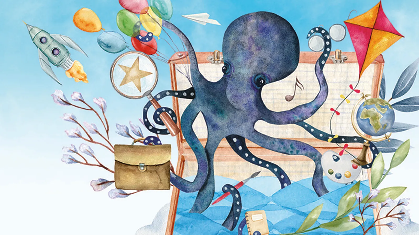 Octopus in a suitcase