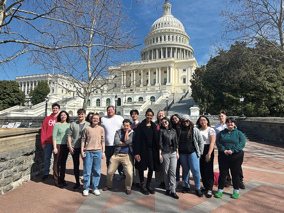 Students in front of the Capitol Building in Washington, D.C.