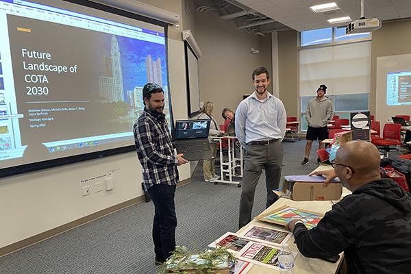 Students at Otterbein University take a design class taught by Merce Graell