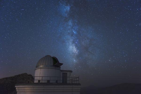 an observatory under the night sky