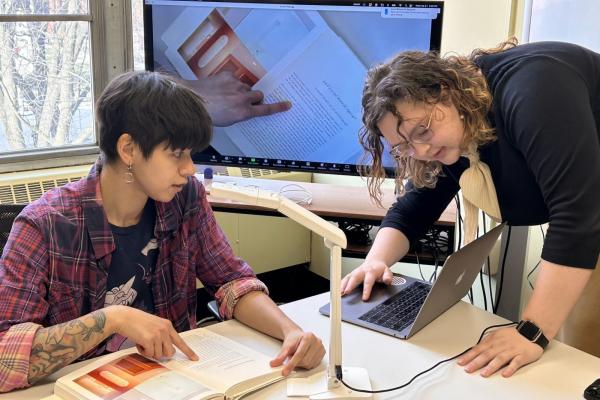 Students working in the Reading Experience lab