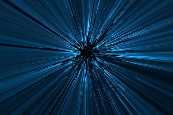 light beams radiate from a central point
