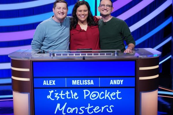 three Jeopardy contestants