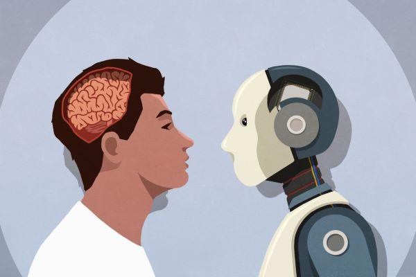 human vs robot illustration
