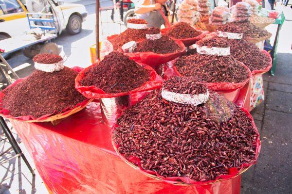 Chapulines at a market
