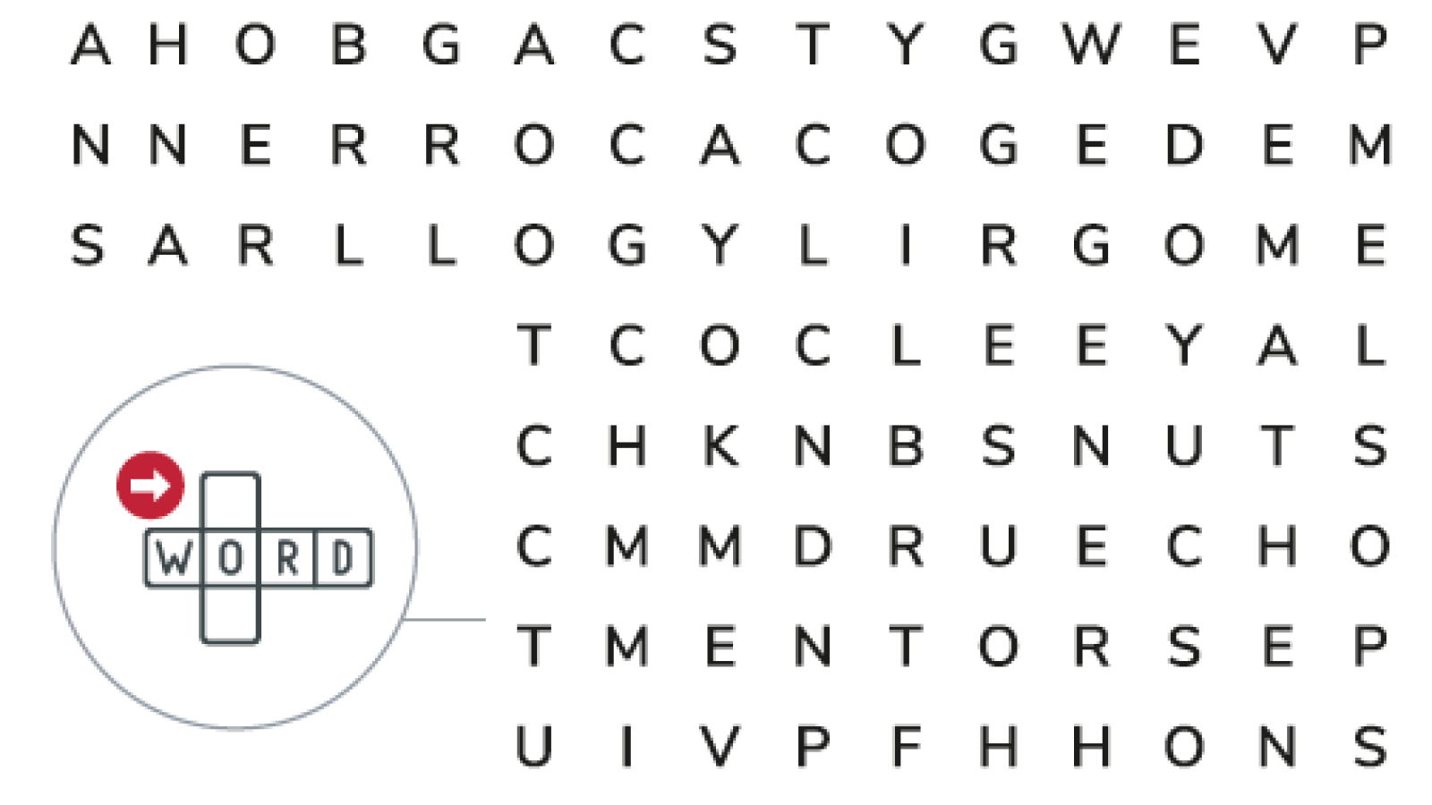Word search letters