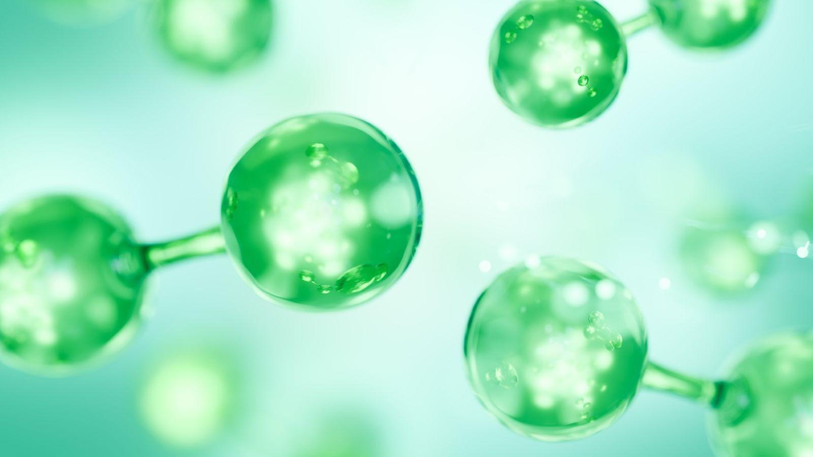 green hydrogen molecules